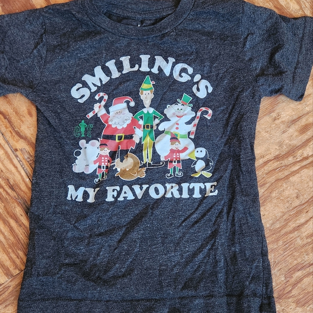 ELF Dark Gray Graphic Tee Smiling's My Favoritr
